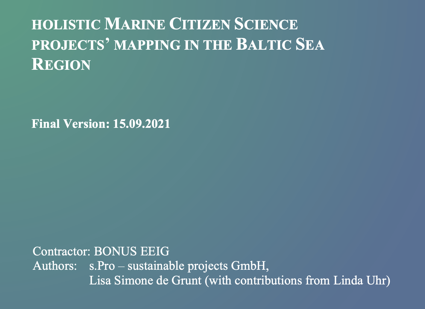 Results are in: Baltic Marine Citizen Science Projects Study