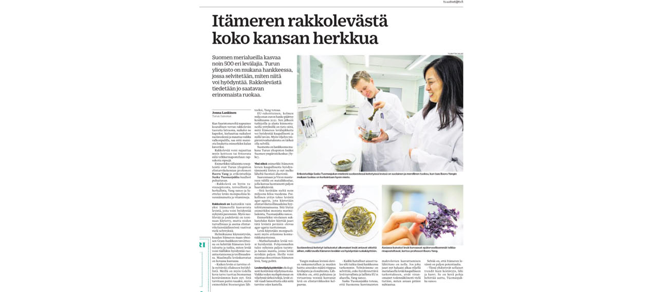 The Finnish media takes an interest in edible seaweeds of the Baltic Sea